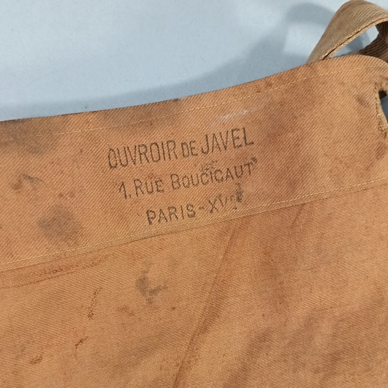 SAC OU MUSETTE BELLE COULEUR CACHOU ARMEE FRANCAISE MODELE 1892 FABRICANT OU USINE OUVROIR DE JAVEL A PARIS
